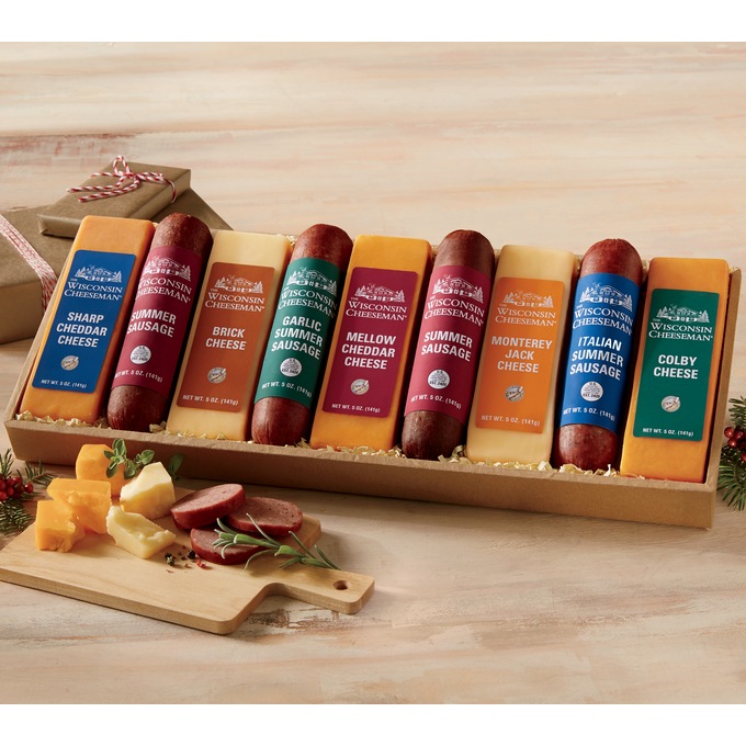 Heartland Nine Cheese & Sausage Gift Assortment Wisconsin Cheeseman