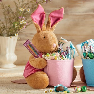 Pink Bunny Basket, , large
