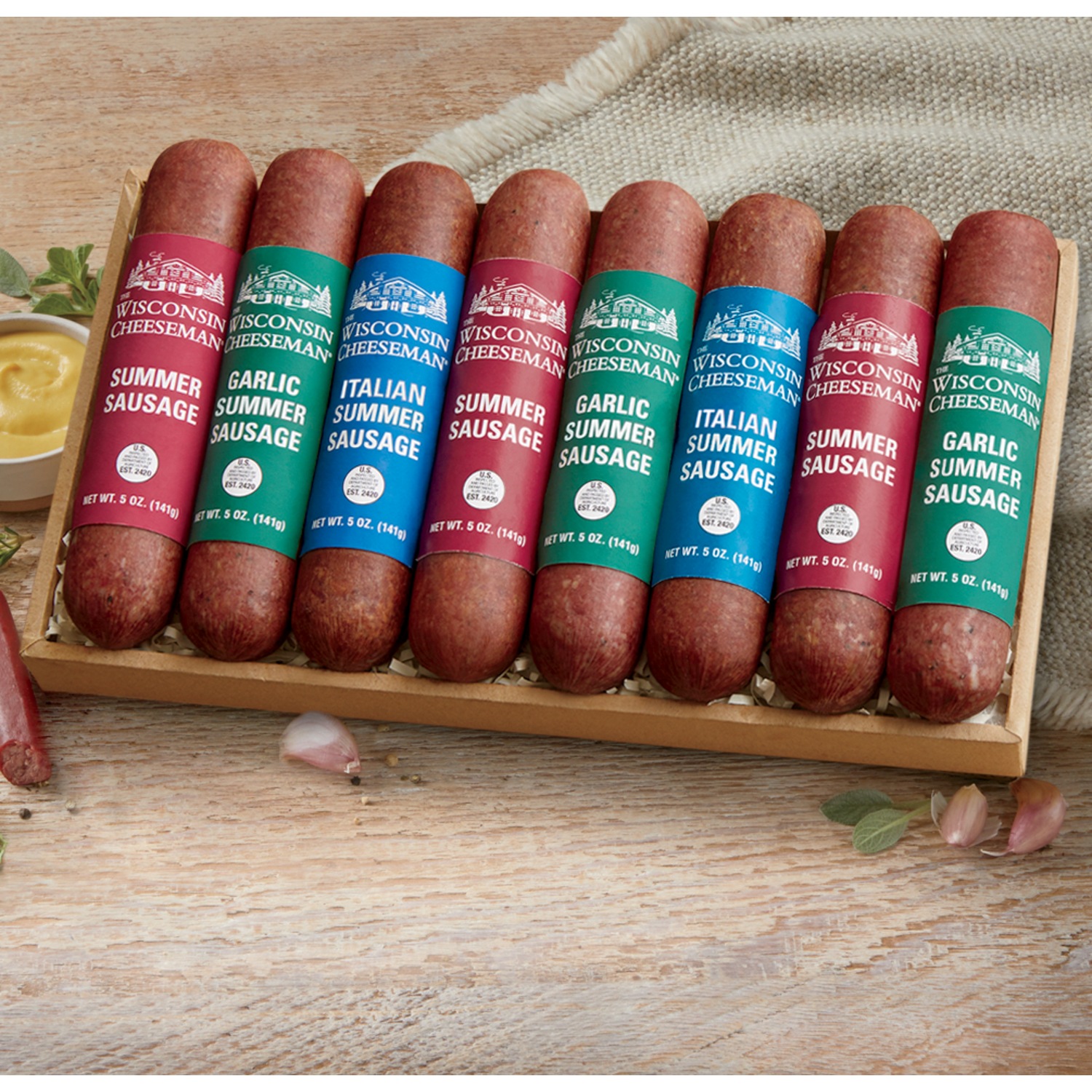 Eight of Your Favorite Sausages Gift Assortment Wisconsin Cheeseman